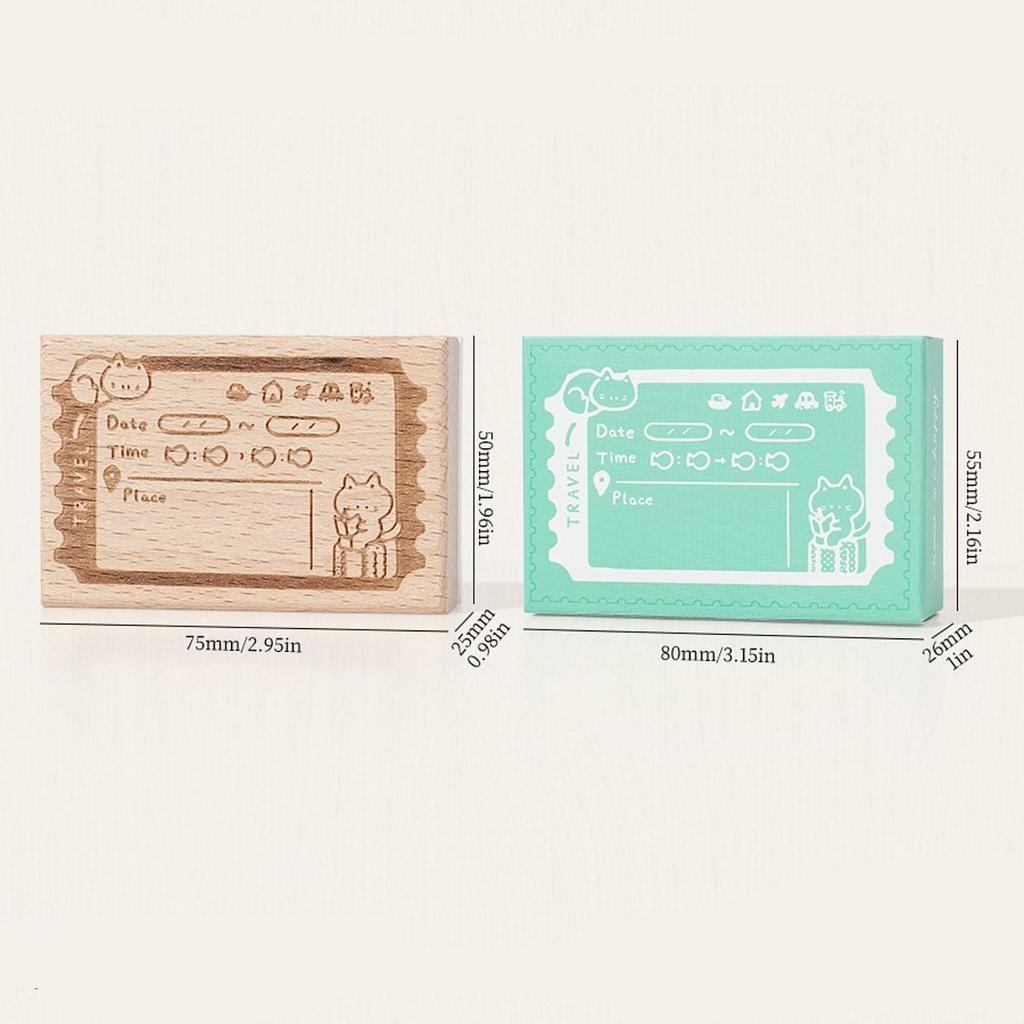 Decorative Wood Stamp Vintage Design Compact Scrapbooking Supplies Multipurpose for Diary Scrapbook Photo Album Drawing Painting