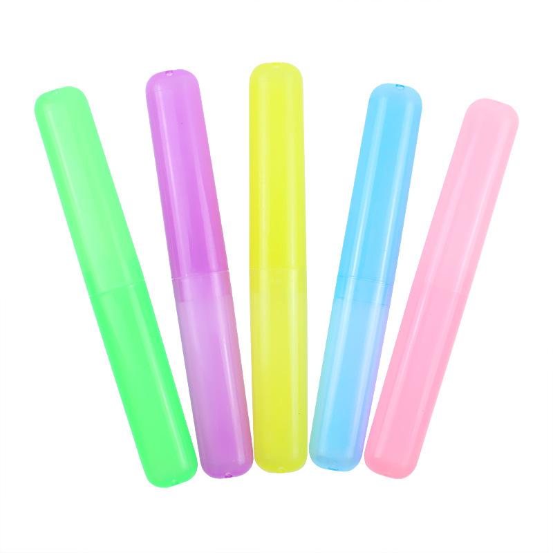 Toothbrush Head Protect Cover Tube Box Portable Case Storage Box Toothbrush Cover Travel Camping Hiking Candy Color Reusable