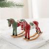 3D Rocking Horse Small Pendant, Christmas Tree Decoration Hanging Ornament, American Retro Christmas Decoration
