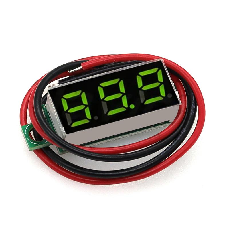 Javino DC 0-100V LED Digital Voltmeter 0.28" 0.36" Red Green Blue Voltage Detector for Car 12V Mobile Power