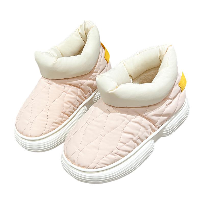Fashion Cotton Slipper Bag, Winter Waterproof Down Cloth, Warm and Velvet Indoor Cotton Shoes, Comfortable for Couples To Wear Outside