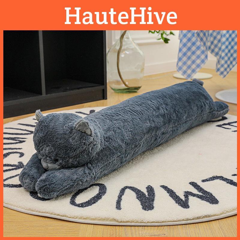 Lazy Cat Blue Long Plush Toy Pillow Soft Filling Home Decor Pp Cotton Gift Doll