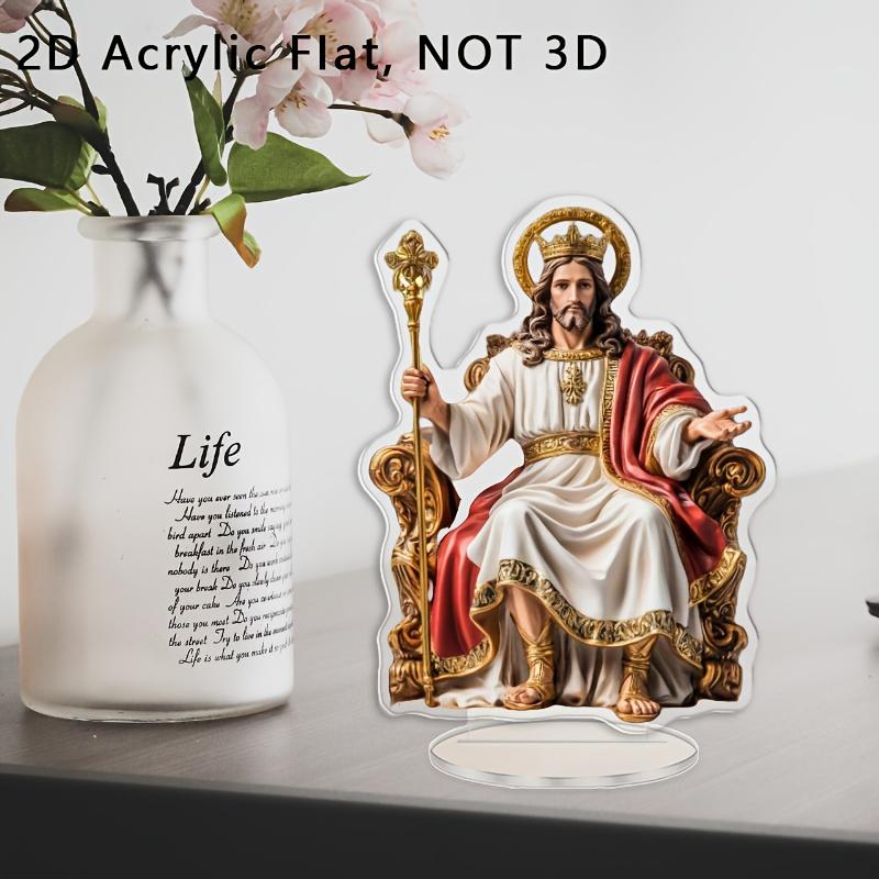 2D Flat Acrylic Jesus Religious Decoration, Indoor and Outdoor Decoration - No Battery/electricity Required, Free Day Decoration, Shop Decoration, Dui