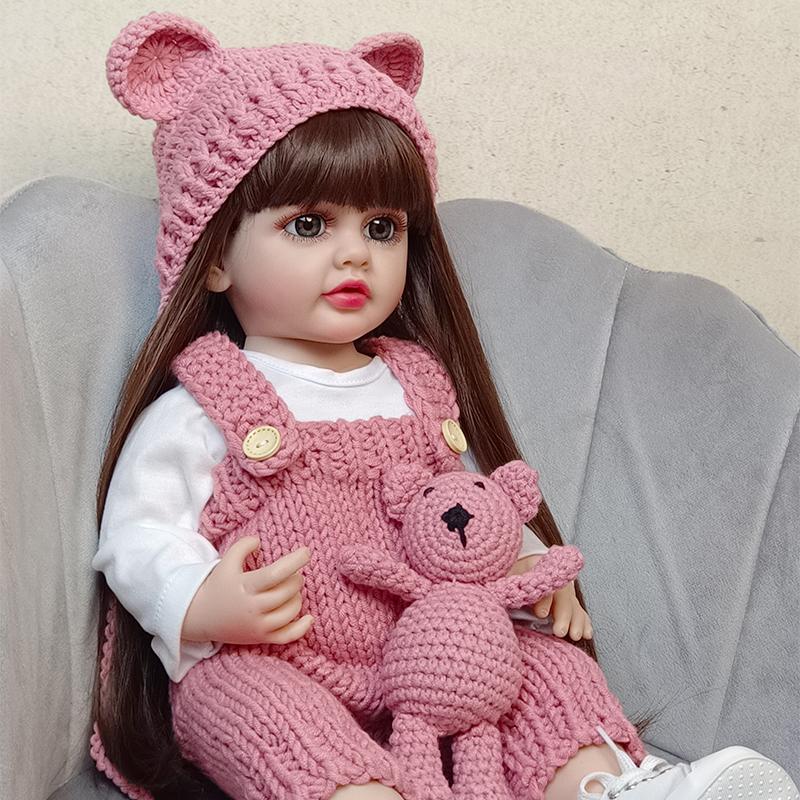 Realistické celosilikonové panenky Baby Bebe 55CM Reborn Vinylové panenky pro novorozence, princezna, batole, hračka dárek
