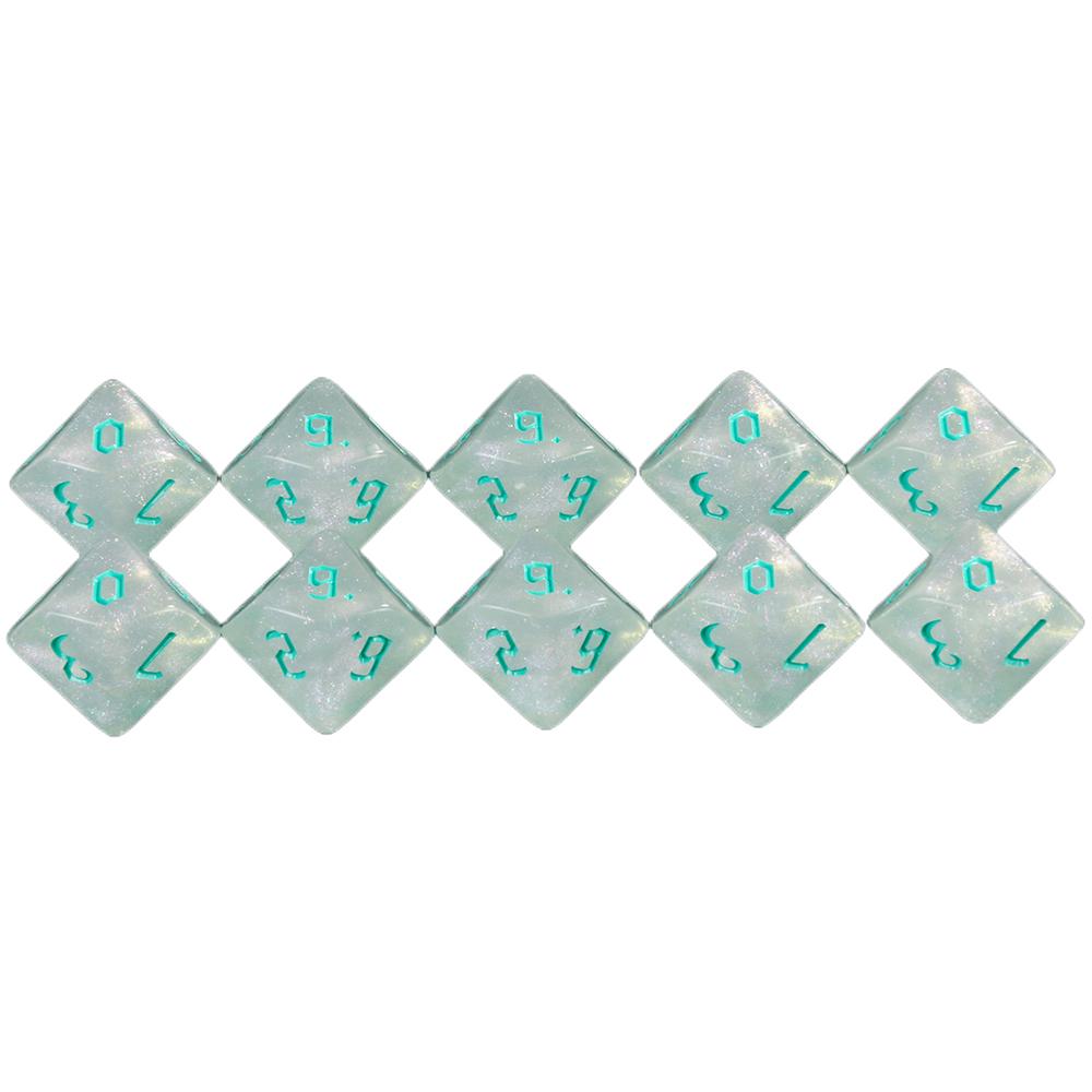 D10 Dice Set 10PCS for DND 10 Sided Dice Multi-sided Games Dices Desktop Polyhedral Set for Role Playing Game
