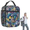 Colour Alien Rocket Spaceship Pattern Insulated Lunch Bag for Women Children Portable Food Boxes Thermal Lunch Box Tote