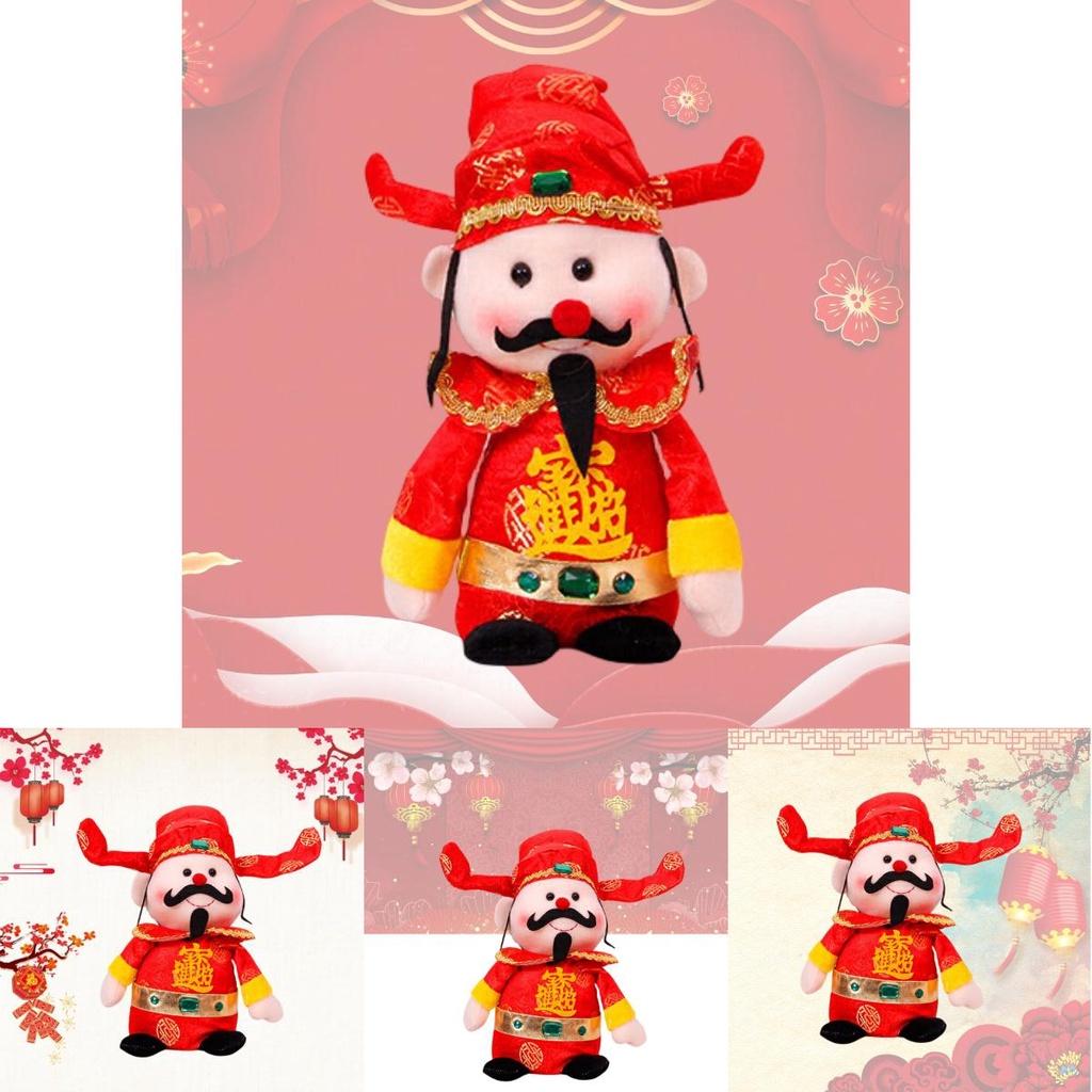 Lucky Charm Figurine For Spring Festival Wealth God Decoration For Hotel Mall Storefront Sewn With Sand Foam And Stuffed Toy Material