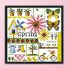 14CT Stamped Artwork DIY Four Seasons Printed Cross Stitch Kits for Home Decor