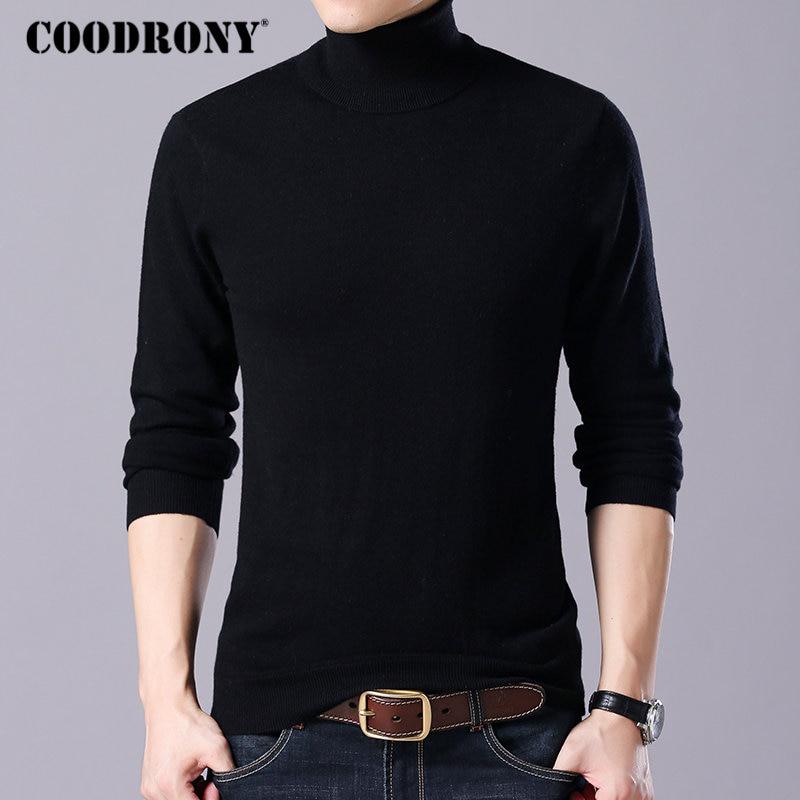 Brand Men Casual Turtleneck Pull Homme Autumn Winter Merino Wool Sweater Warm Cashmere Pullover Sweater Men
