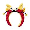 Plush Dragon/Fortunes God Headband for Chinese Spring Festival Celebration Seasonal Holiday Women Face Washing Hairband