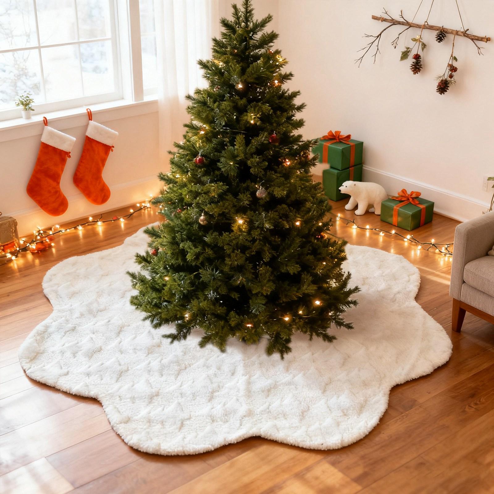 

Украшения для елки, Платья для елки, Короткие бархатные одеяла со снежинками Усиливают праздничную атмосферу, Юбки для елки One Size белый