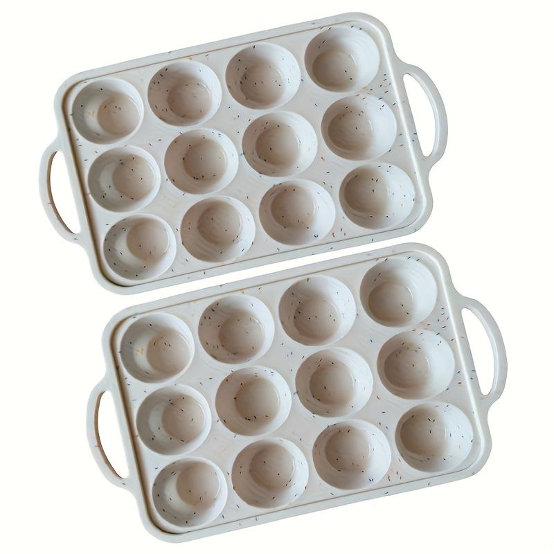 Silicone Muffin Baking Pan with Metal Support Structure, Featuring 12 Standard-Sized Non-Stick Cupcake Compartments, Perfect for Oven Use