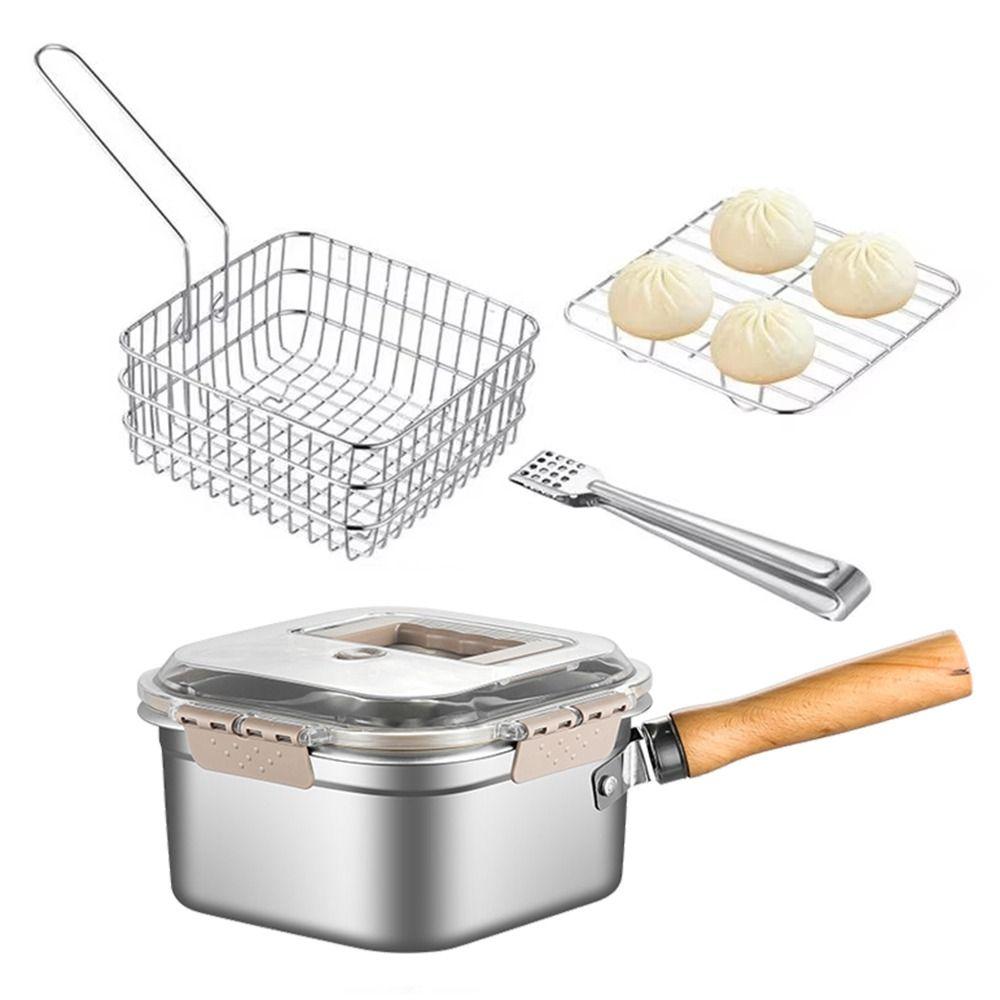Stainless Steel French Fries Holder Nonstick Fryer Basket Multipurpose Deep Fryer Pot  Cookware