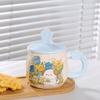 Relief with Lid Cute Animal Mug High Value Suit Office Girl Water Cup Gift Ceramic Cup High Temperature Resistance