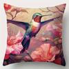 Vibrant Hummingbird & Floral Pillowcase: Colorful Tropical-Themed Cushion Cover For Home Sofa Decor