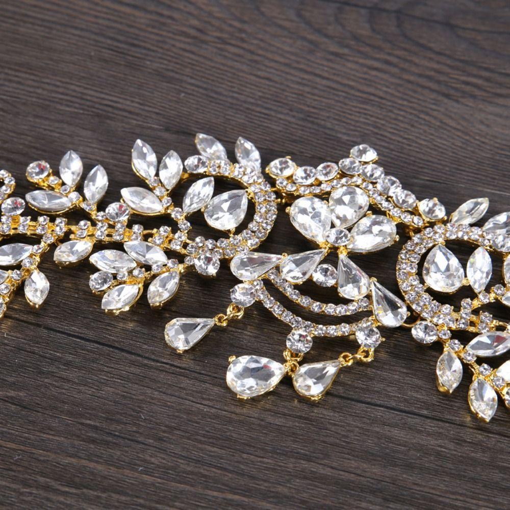 Sparkling Rhinestone Headdress Luxury Bridal Tiaras Head Chain Women Hair Jewelry  Bridal Party