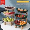 European Style Multi-Layer Bamboo Fruit Bowl Stand for Modern Living Room