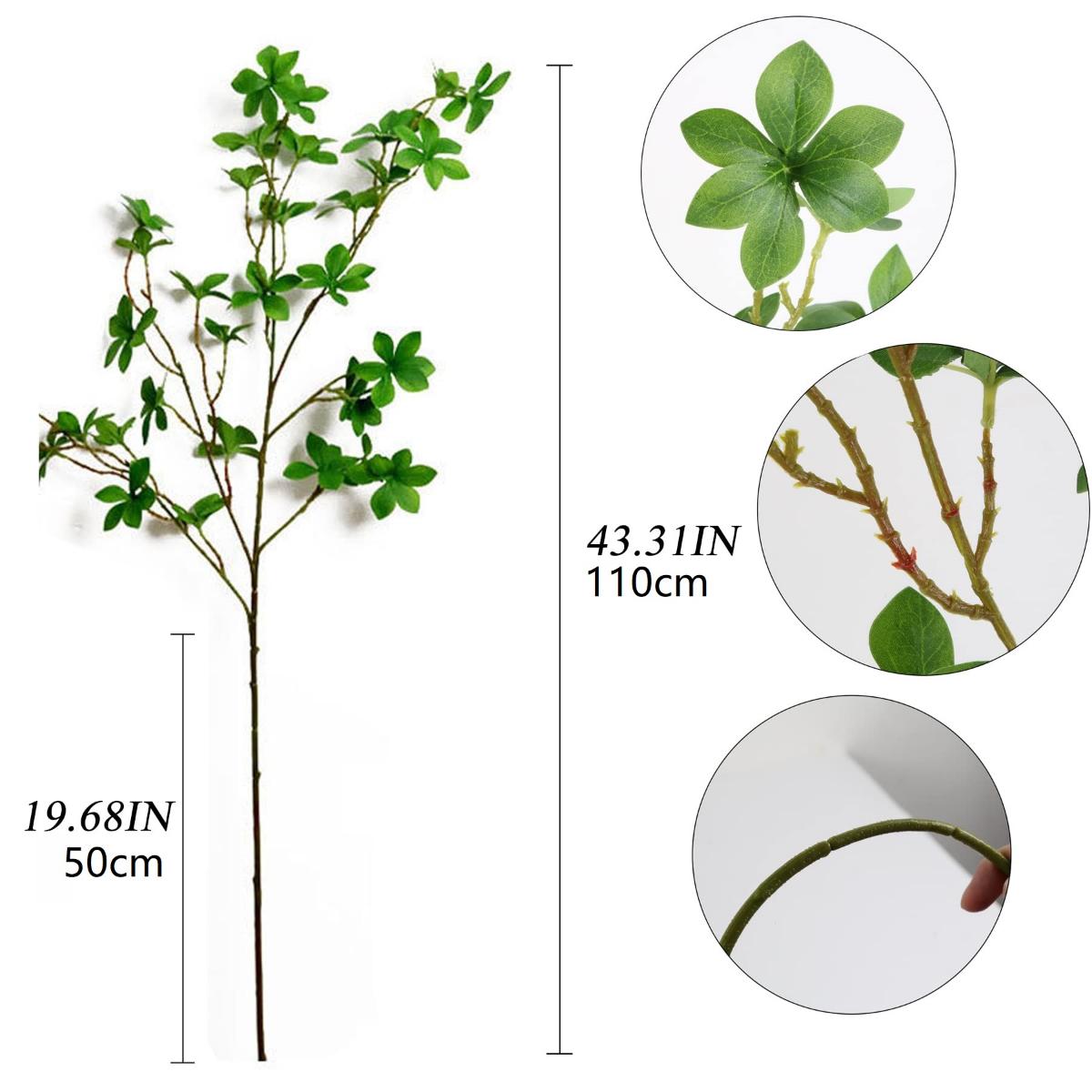 

4 шт. шелковые растения искусственные зеленые стебли фикуса стебли фикуса ветки искусственные ветки фикуса листья искусственные растения для домашнего офиса декор 110cm зелёный