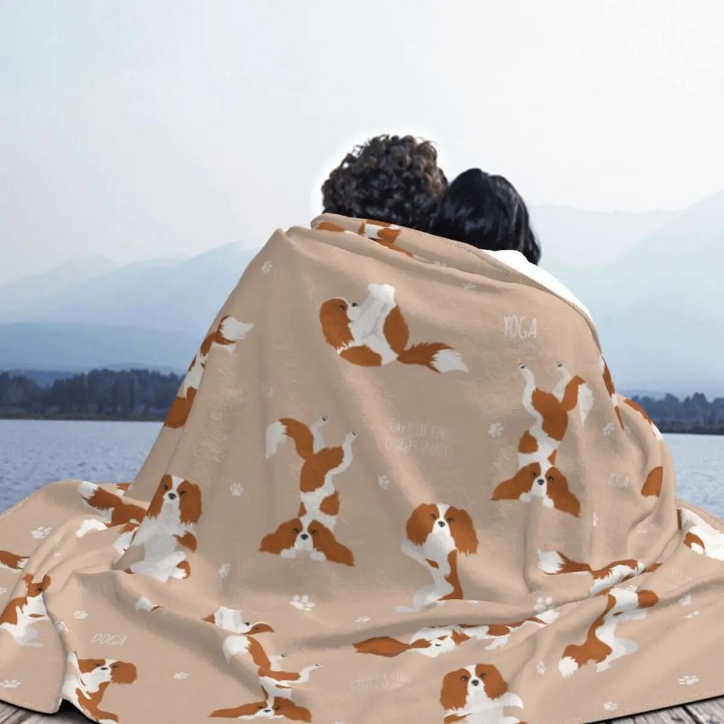 Cavalier King Charles Spaniel Teppe Flanell Høst/Vinter Dyr Hundelsker Mykt Kasteteppe for Seng Utendørs Sengetepper