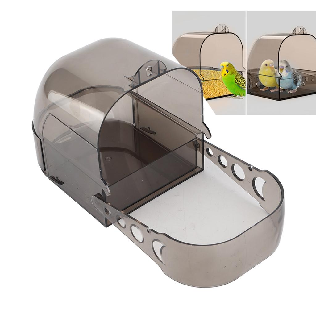 Plastic Thicken Gray Black Parrots Multifunction Activity Feeding Box Bird Cage Hanging Bathtub