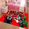 Marvel Has Authorized 1pc Cartoon Printed Floor Mat, Featuring Iron Man, Thor, Captain America, Hulk Hero Group Portrait, Red