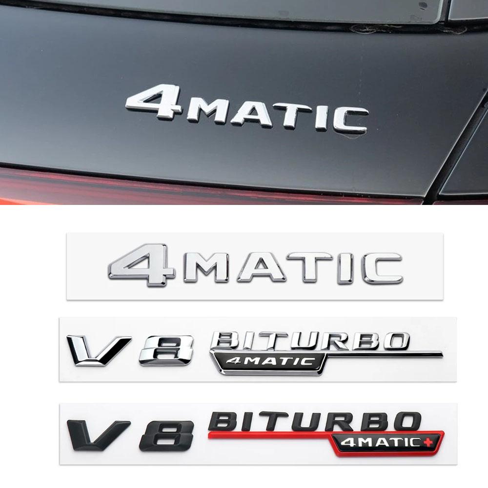 New 80% ABS BITURBO 4Matic Turbo Car Trunk Sticker Emblem For Mercedes Benz W108 W124 W126 W140 W168 W169 W176 W177 W190 W201 W