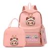 3Pcs/sst Cute Printed Backpackstudent Teenage Children Girl Boy Schoolbag Bookbag Men Women Large Capacity Waterproof Laptop Bag Mochila