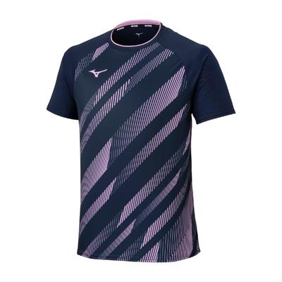 Table Tennis Game Shirt, Short Sleeve, JTTA Certified, Moisture-Wicking, Quick-Drying, Unisex, 82JAC102, Dress Navy