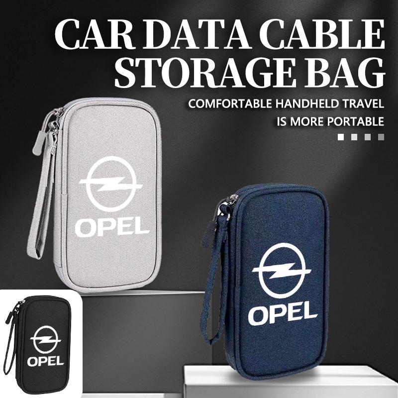 Data Cable Storage Bag Earphones Double Layer Portable Travel Bag For Opel Meriva Mokka Grandland Vectra Zafira Vivaro Antara