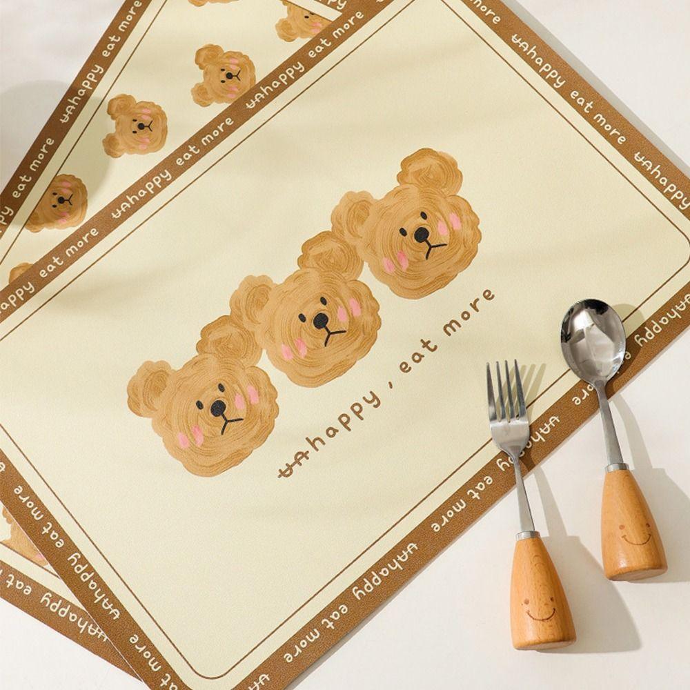 Ölfestes Essmatte Niedlicher Bär Untersetzer Cartoon Isolier-Platzset