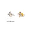 Orecchini a Bottone Fiori Delicati in Acciaio Inossidabile per Donne Piercing Cartilagine Orecchio Carini Zircone Colore Oro Quadrifoglio Gioielli Regalo