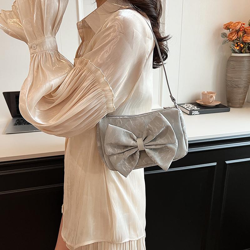 Bow design fabric crossbody bag shoulder bag women's mother  new lowest price cost-effective high solid color fashion