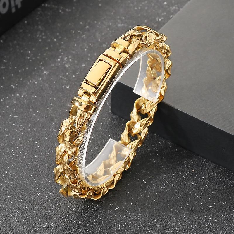 

Мужской готический браслет ручной работы 11 мм Подарки на День отца - Нержавеющая сталь 316L - KB186918-KJX Bracelet - 22cm