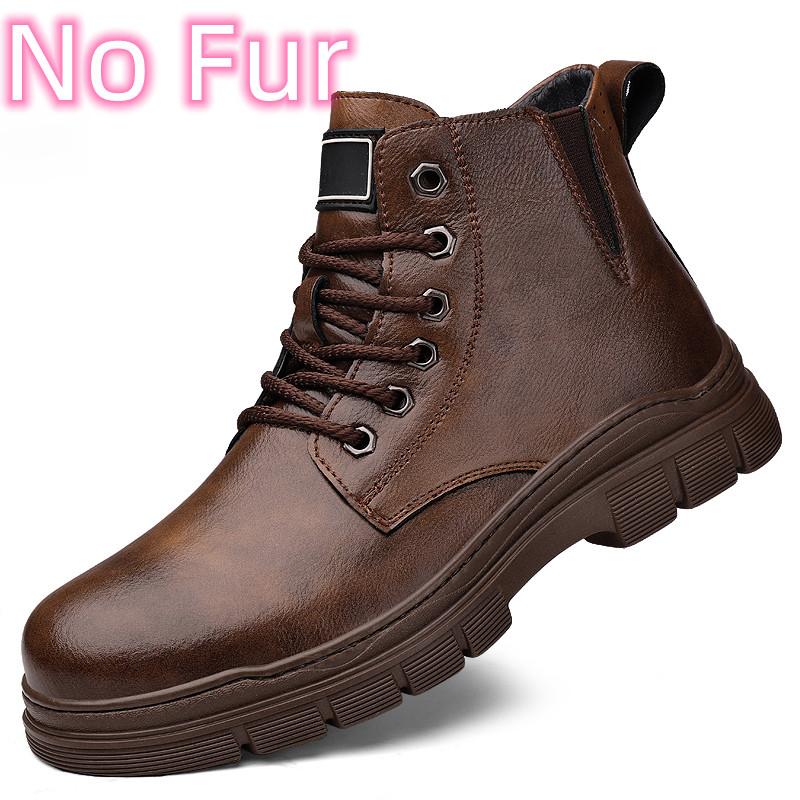 

Fashion Men s Shoes Genuine Leather High Top Fashion British Boots Men Black Short Boots Outdoor Comfort Chelsea Anti Slip Men Shoes 44