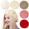 Elastic Stretchy Hollowed Beret Cap Breathable Lady Casual Painter Hat For Office Women and Teens Girl Everyday Wear