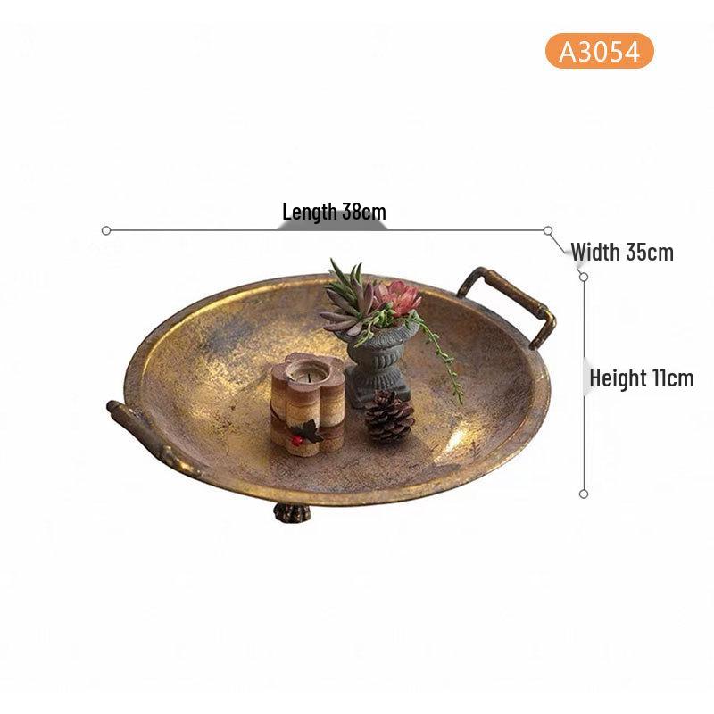 

Antique Gold American-Style Bird Feeder & Garden Tray for Studio Photography and Fruit Display