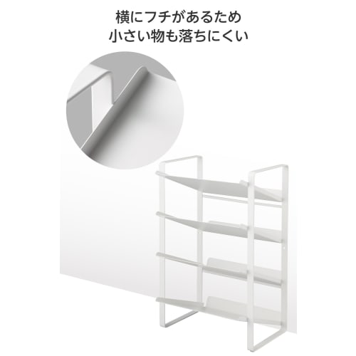 ELECOM Bottle Rack, Holds Two 2L Bottles and Six 1L Bottles, Condiment Bottles, Paper Cartons, and PET Bottles, Kitchen Storage "Side" White, KAWBTRCP