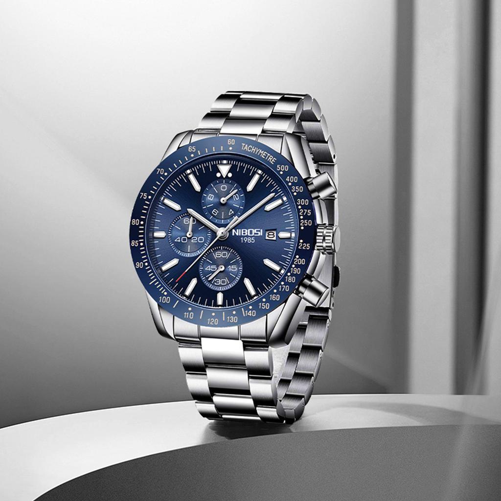 Men'S Large Dial Multi-Function Quartz Watch Luminous Waterproof Watch Men
