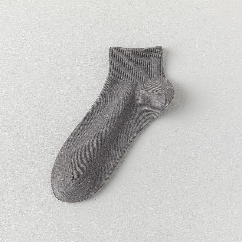 Solid Color Handmade Eye-To-Eye Breathable Sports Socks Fashionable Versatile Combed Cotton Sweat-Absorbing Business Casual Socks