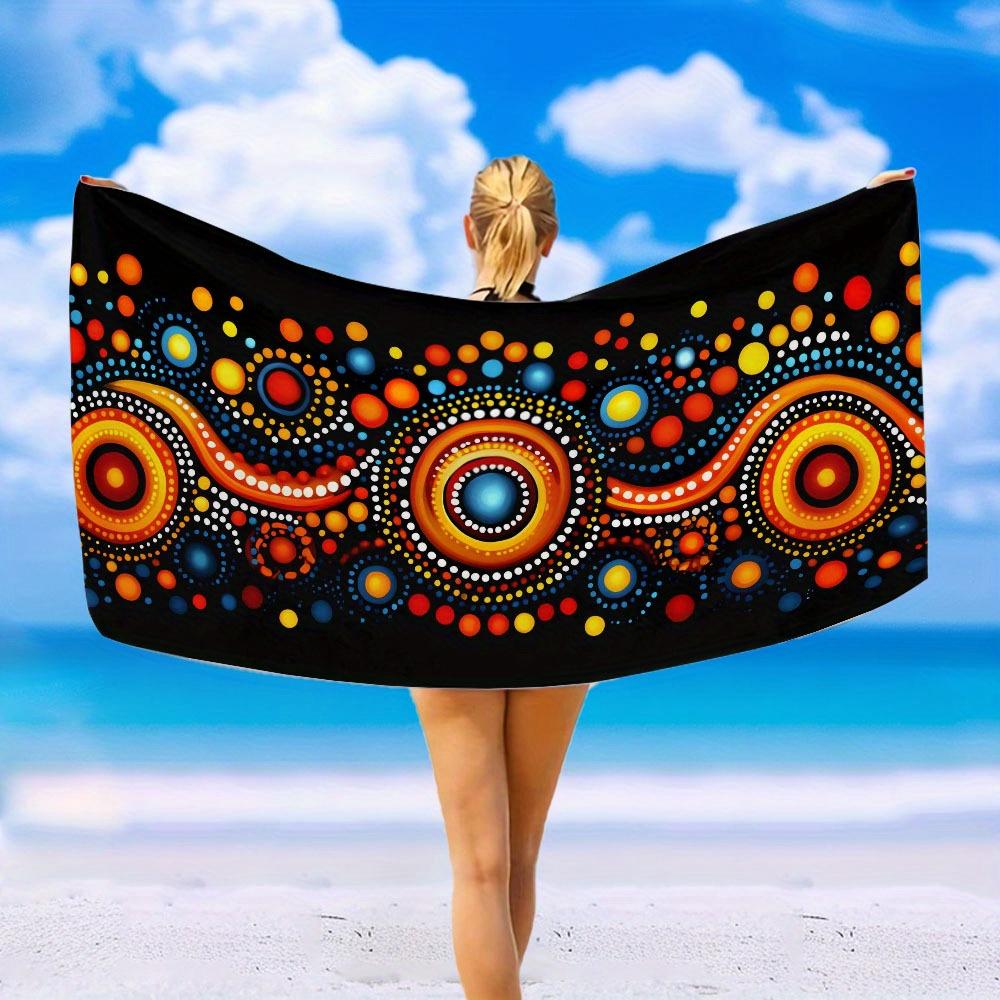 Summer Themed Lightweight Microfiber Towel, Perfect for Beach Pool Yoga Travel Camping