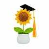 Hand-Knitted Wool Sunflower Bouquet: Perfect Graduation or Teacher's Day Gift