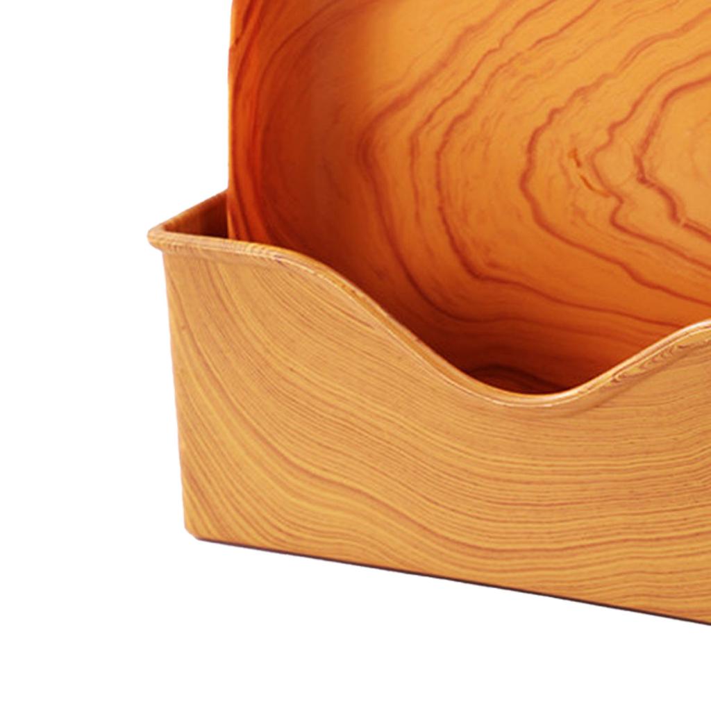 6 Pcs Serving Dish Square Wood Grain Spacious Design Snacks and Desserts Plate with Organizer