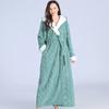 Loose Long Thick Bath Robe Hooded Winter Thick Women Bathrobe Flannel Terry Warm Comfortable Sleepwear for Female Dressing Gown