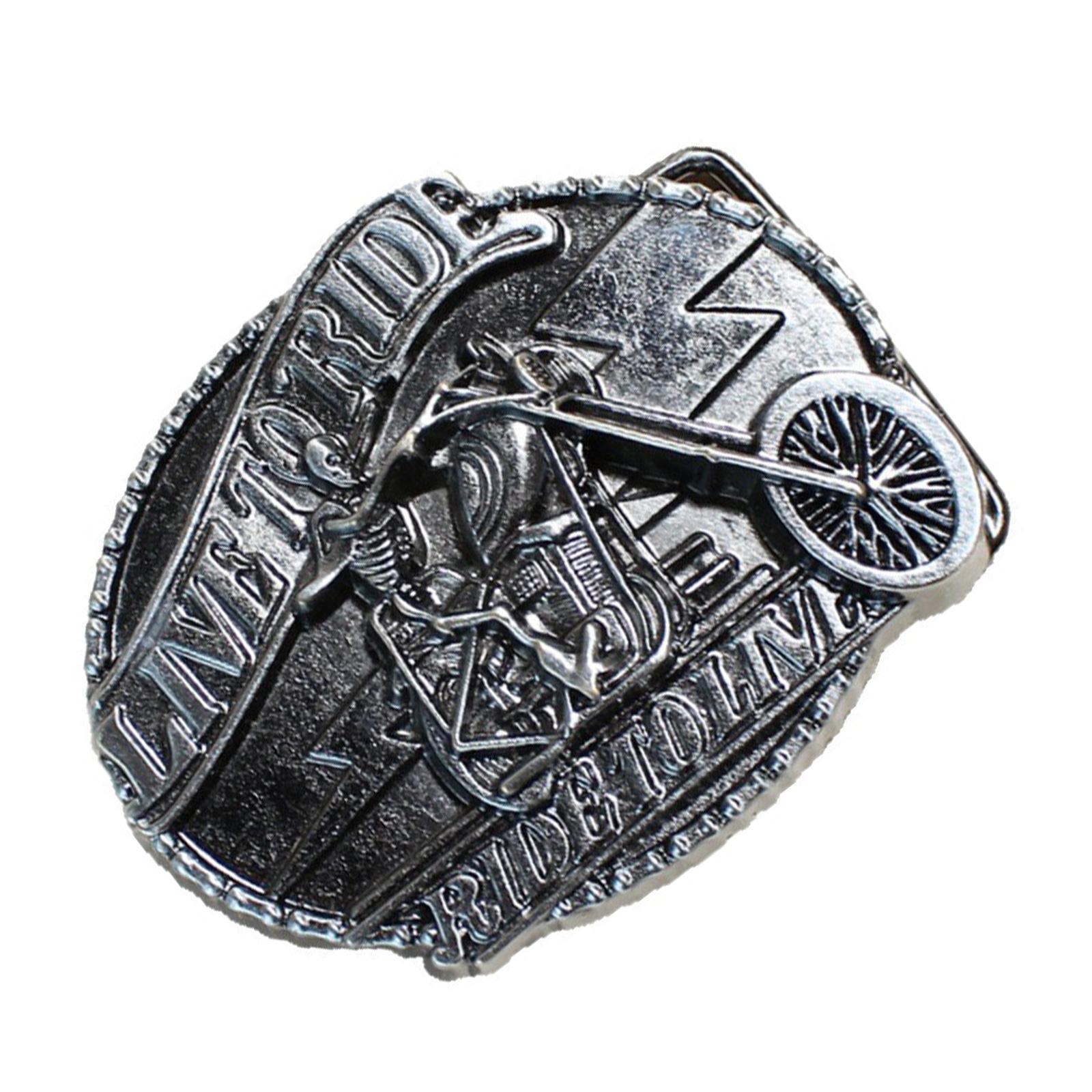 

Гравированная пряжка для ремня с узором черепа, мотоциклетная тематика, металлическая пряжка, аксессуар для ремня для повседневной одежды и приключений на мотоцикле K разноцветный