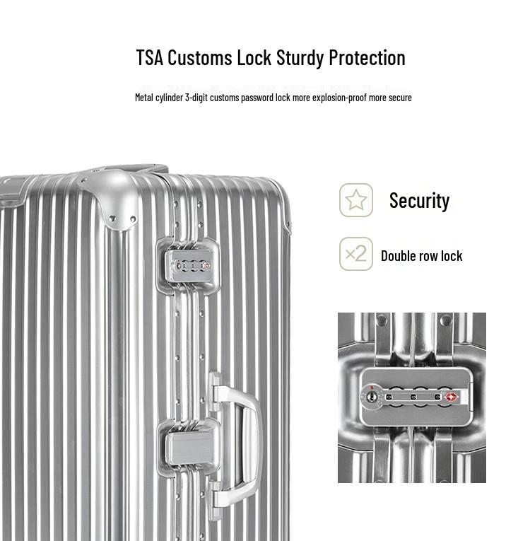 Aluminum Magnesium Alloy Trolley Case with Universal Wheels - 32" Extra Large Suitcase, Sports Edition for Men & Women