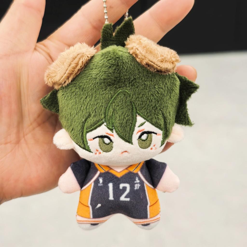 Kawaii New12cm Haikyuu Plush Toy Hinata Shoyo Keychain Tobio Kageyama Yu Nishinoya Bag Pendant Volleyball!! Stuffed Doll Gift