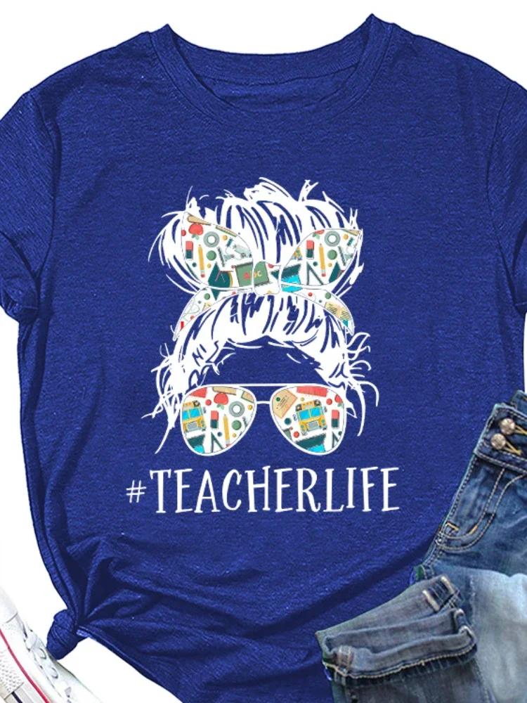 TEACHERLIFE Skull Head Print Women T Shirt Short Sleeve O Neck Loose Women Tshirt Ladies Tee Shirt Tops Camisetas Mujer