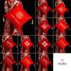 Chinese Style Red Embroidered Pillow Wedding Room Throw Pillow New Year Valentine's Day Wedding Blessing Home Decor Cushion