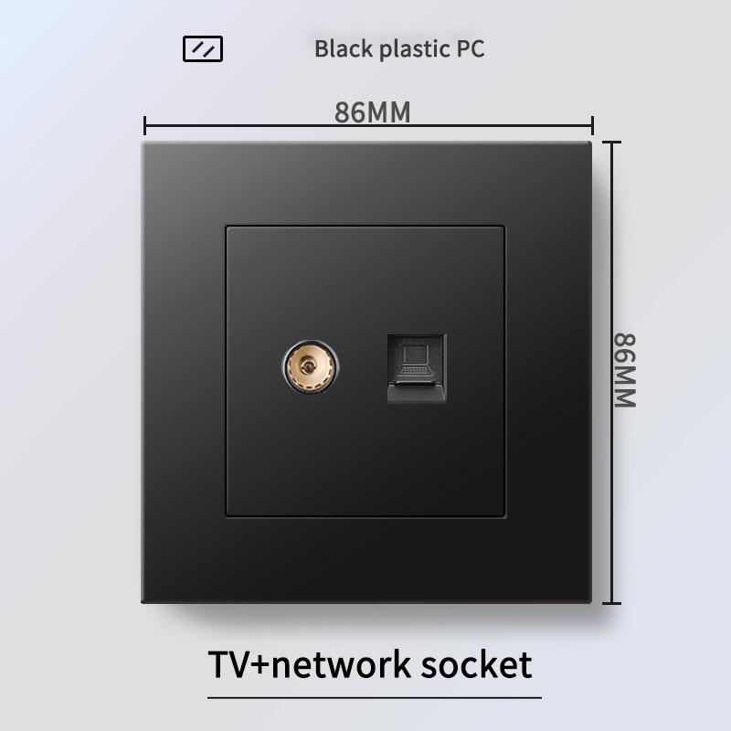 13A British Standard Socket with USB & Type-C Fast Charging, Light Switch, Black Panel for Hong Kong & Macau