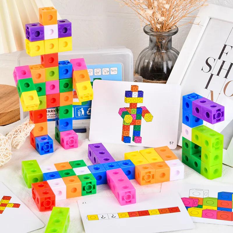 60pcs Magic Cube Puzzle Game Kids Assembling DIY Building Blocks Interconnecting Blocks Children Educational Learning Toys разноцветный